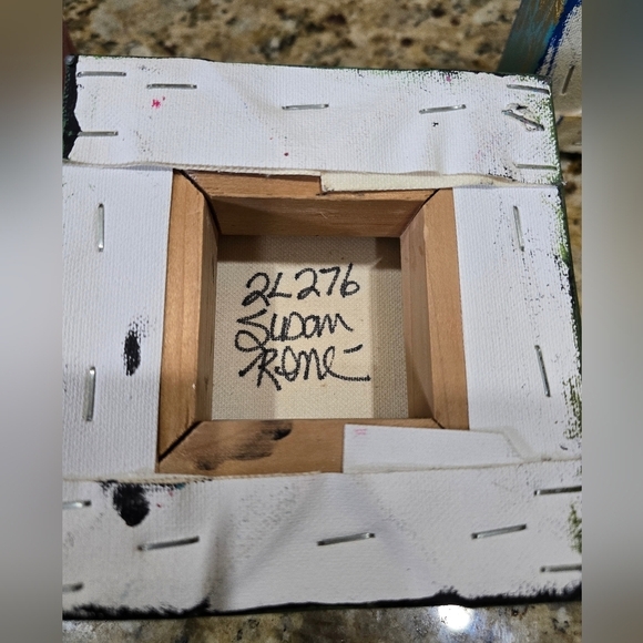 Susan Rene Original Signed Canvas Art Small Heart Set (3) 5x5 - Picture 7 of 9